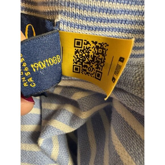 Polo Ralph Lauren Custom Slim Fit Stretch Mesh Shirt XXL Blue Stripe - Picture 4 of 5